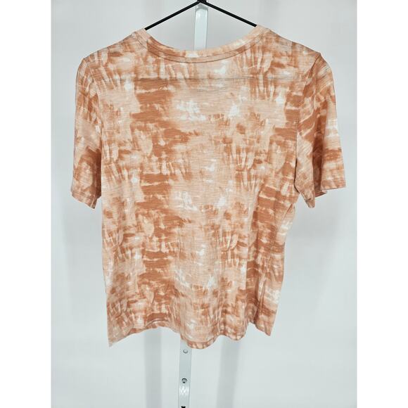 Banana Republic Womens Sz S Short Sleeve Malibu T Shirt Orange Tie Dye - Picture 3 of 3